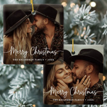 Doppelseitiges, elegantes Weihnachtsfoto mit zwei 