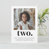 Doppelseitiges Foto Geburtstag - Junge Mädchen Einladung (Stehend Vorderseite)