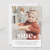 Doppelseitiges Foto Geburtstagsfeier - Herz Einladung (Vorderseite)