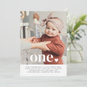 Doppelseitiges Foto Geburtstagsfeier - Herz Einladung (Stehend Vorderseite)