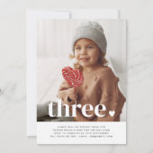 Doppelseitiges Foto Geburtstagsfeier - Herz Einladung (Rückseite)