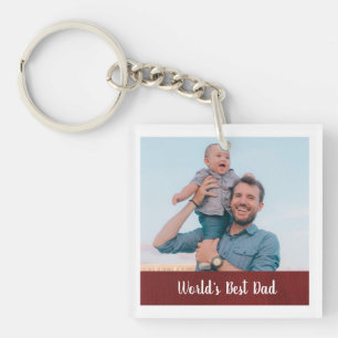 Doppelseitiges Foto Weltbester Papa Schlüsselanhänger
