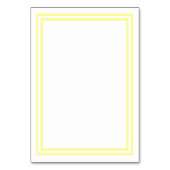 Doppelseitiges Gelbes Trimm - Empfang Einsteckkart Tischnummer (Rückseite)