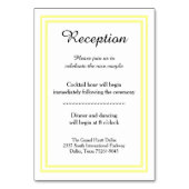 Doppelseitiges Gelbes Trimm - Empfang Einsteckkart Tischnummer (Vorderseite)