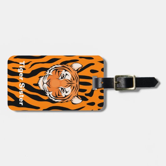 Doppelseitiges Gepäckanhänger "Tiger-Schwester" (Vorderseite horizontal)