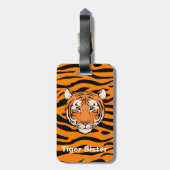 Doppelseitiges Gepäckanhänger "Tiger-Schwester" (Rückseite vertikal)