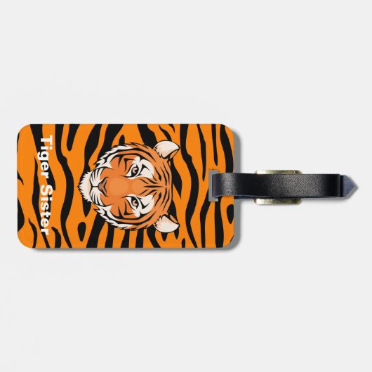 Doppelseitiges Gepäckanhänger "Tiger-Schwester" (Rückseite horizontal)