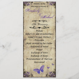 Doppelseitiges Hochzeitsprogramm für Lila Schmette Programm