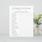 Doppelseitiges Hochzeitswortsuchspiel (Stehend Vorderseite)