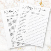 Doppelseitiges Hochzeitswortsuchspiel