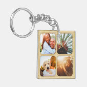 Doppelseitiges Holzgitter mit 8 Fotomodellentchen Schlüsselanhänger (Vorderseite links)