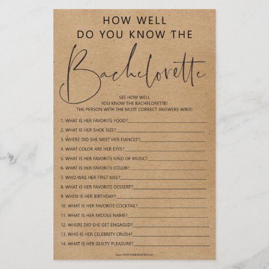 Doppelseitiges Junggeselinnen-Abschied (Rückseite)