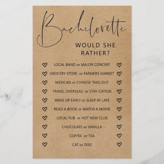 Doppelseitiges Junggeselinnen-Abschied (Vorderseite)