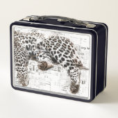 Doppelseitiges LAZY Leopard Lunch Box (Rückseite)