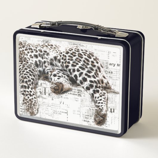 Doppelseitiges LAZY Leopard Lunch Box (Rückseite)