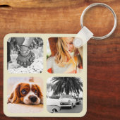 Doppelseitiges Metal 8 Fotos Square Schlüsselanhän Schlüsselanhänger (Rückseite)