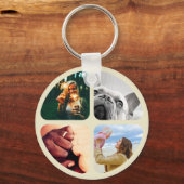 Doppelseitiges Metall mit 8 Fotos Circle Schlüssel Schlüsselanhänger (Rückseite)