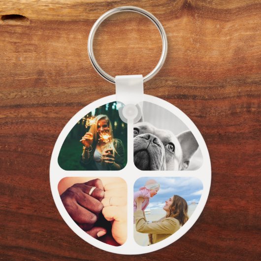 Doppelseitiges Metall mit 8 Fotos Circle Schlüssel Schlüsselanhänger (Rückseite)