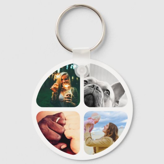 Doppelseitiges Metall mit 8 Fotos Circle Schlüssel Schlüsselanhänger (Rückseite)