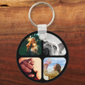 Doppelseitiges Metall mit 8 Fotos Circle Schlüssel Schlüsselanhänger (Rückseite)