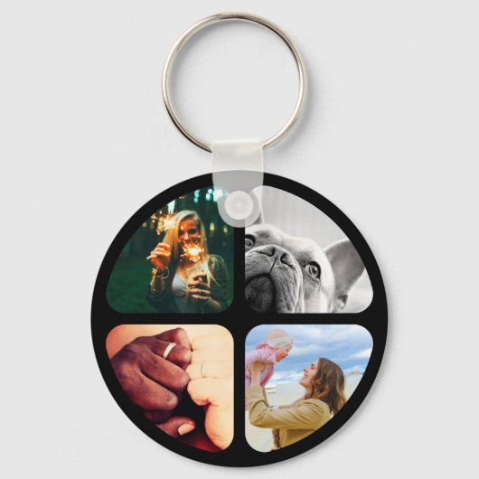 Doppelseitiges Metall mit 8 Fotos Circle Schlüssel Schlüsselanhänger (Rückseite)