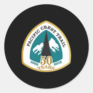 Doppelseitiges Pacific Crest Trail 50 Jahre Shirt Runder Aufkleber