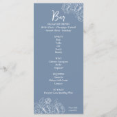 Doppelseitiges Periwinkle Boho Floral Wedding Drin Menükarte (Rückseite)