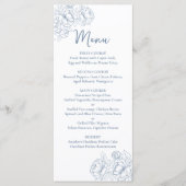 Doppelseitiges Periwinkle Boho Floral Wedding Drin Menükarte (Vorderseite)
