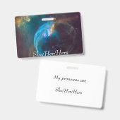 Doppelseitiges Pronoun-Abzeichen (sie/sie) Ausweis (Vorder- & Rückseite)