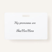 Doppelseitiges Pronoun-Abzeichen (sie/sie) Ausweis (Rückseite)