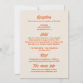 Doppelseitiges Retro farbenfrohe fette, helle Hoch Einladung (Rückseite)