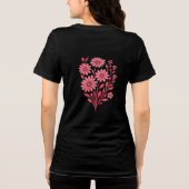 Doppelseitiges rosa Blumenstrauß-T-Shirt Tri-Blend Shirt (Rückseite)