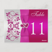 Doppelseitiges Rosa, Silberblume, Tischnummer (Rückseite)