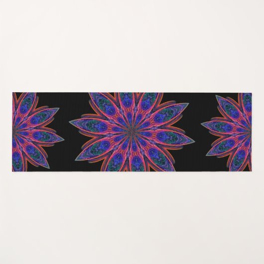 Doppelseitiges Rosa und Aquamarines Lotus Mandala Yogamatte (Vorderseite (Horizontal))