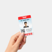 Doppelseitiges Rotlichtgrau Foto und QR-Code Ausweis (Handheld)