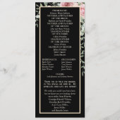 Doppelseitiges Schwarz-Rosa-Boho-Hochzeitsprogramm Programm (Rückseite)