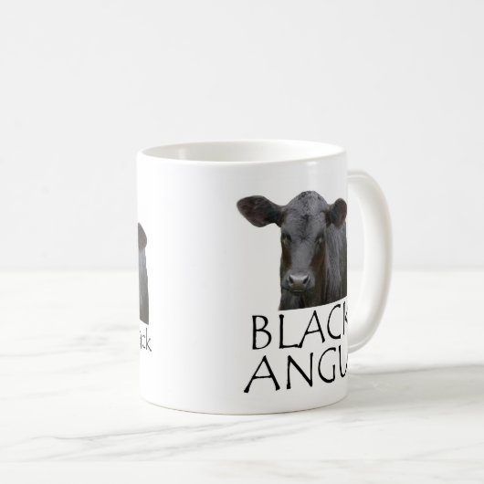 Doppelseitiges schwarzes Angus Kaffeetasse (VorderseiteRechts)