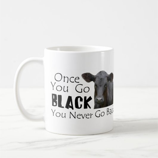 Doppelseitiges schwarzes Angus Kaffeetasse (Links)