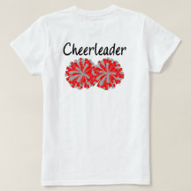 Doppelseitiges Senior-Cheerleader Rot-Grau-T-Shirt