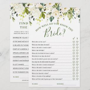 DOPPELSEITIGES Weiße Rosen Florales Brautparty-Spi