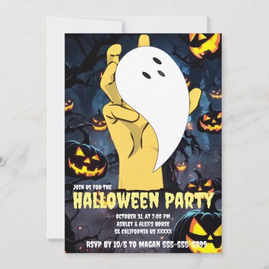 Doppelseitiges WirrwarenHalloween Einladung (Vorderseite)