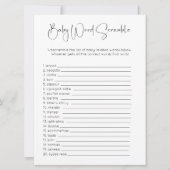 Doppelseitiges Word Search Scramble Baby Shower Ga Einladung (Vorderseite)