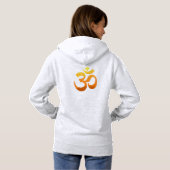 Doppelseitiges Yoga Om Mantra Symbol Gold Sun Dame Hoodie (Schwarz voll)