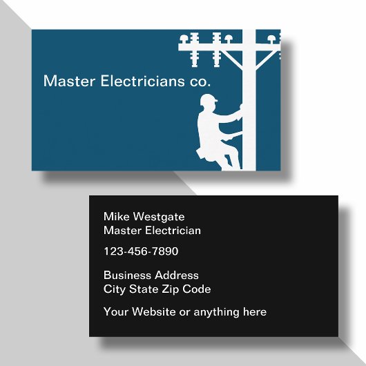 Doppelseitigkeit des Master Electrician Service Visitenkarte