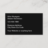 Doppelseitigkeit des Master Electrician Service Visitenkarte (Rückseite)