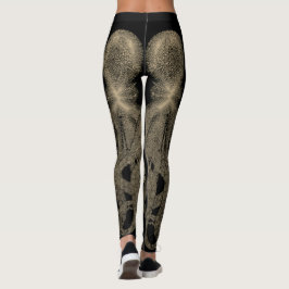 DoppelSepia am Vintagen Schwarzen Oktopus Leggings