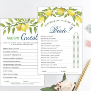 DOPPELSIDED Lemons & Greenery Brautparty Game