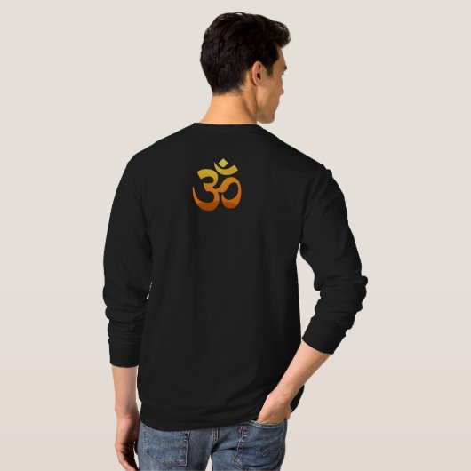Doppelsieb Om Mantra Symbol Herren Langschläfer T-Shirt (Schwarz voll)