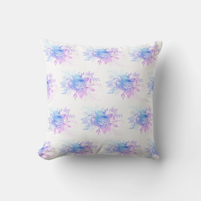 DOPPELSIEBE LAVENDER BLUE FLORAL CUSHION KISSEN (Vorderseite)