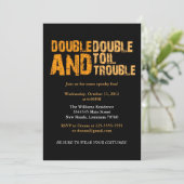 Doppelspiel und Probleme| Halloween-Party Einladung (Stehend Vorderseite)